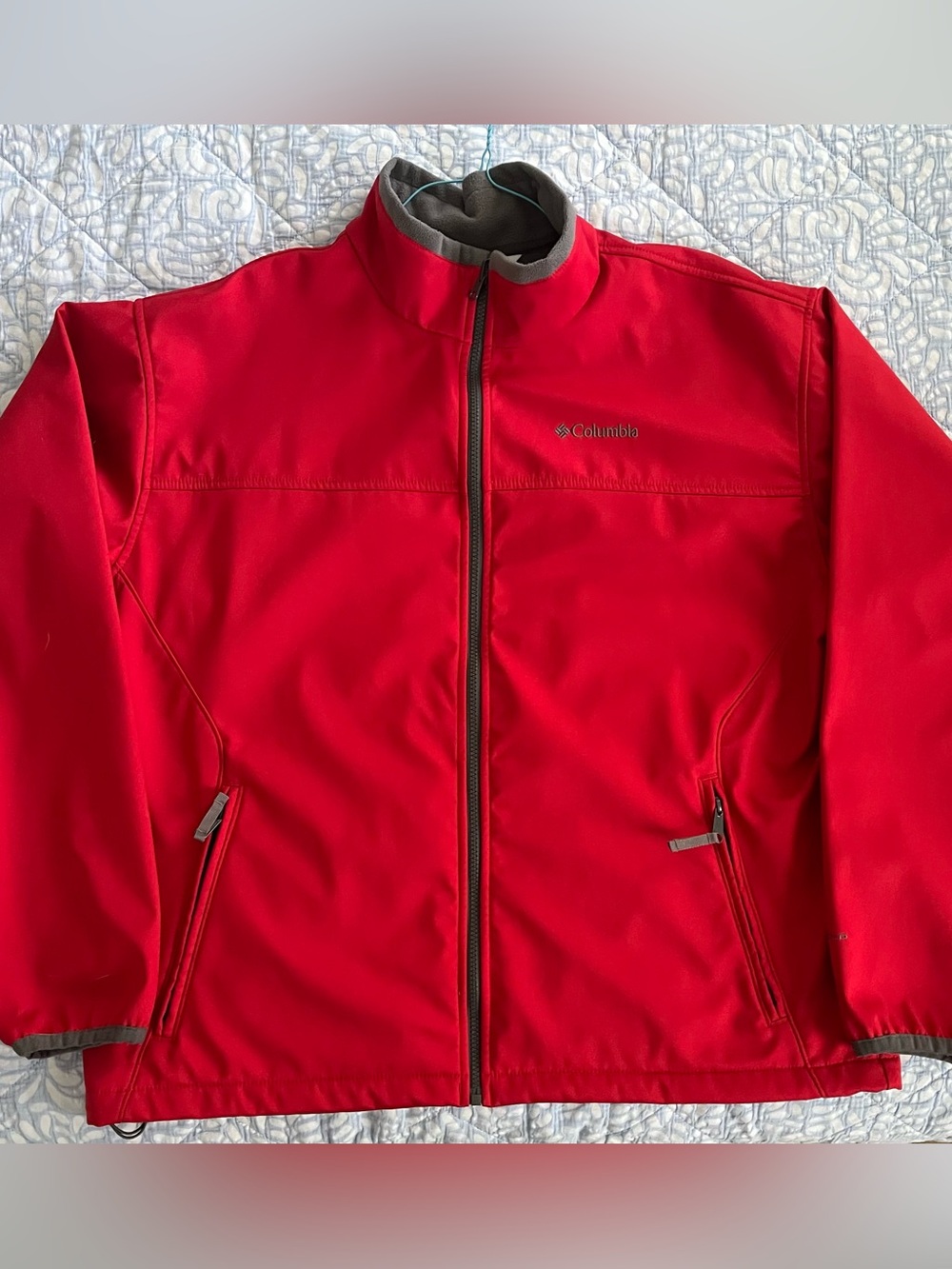 Columbia Men's Bright Red Full-Zip Windbreaker Jacket Sz XL